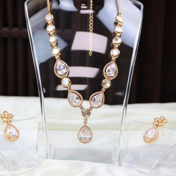 Elegant Teardrop Necklace & Earrings Set , JP29 - Picture 7 of 11